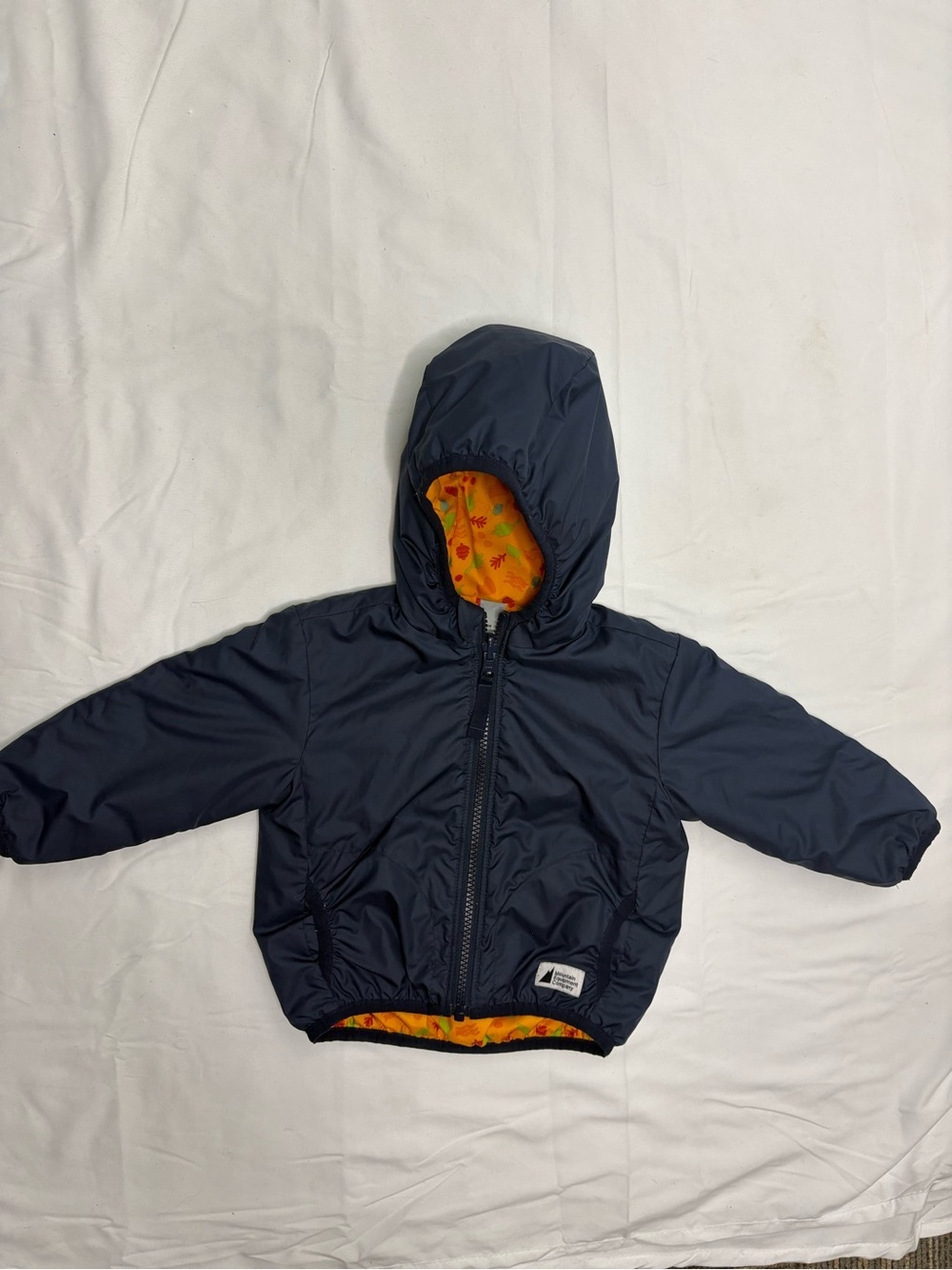 MEC Bundle Up Reversible Infant Jacket Navy Orange 12 Month Baby Winter Coat